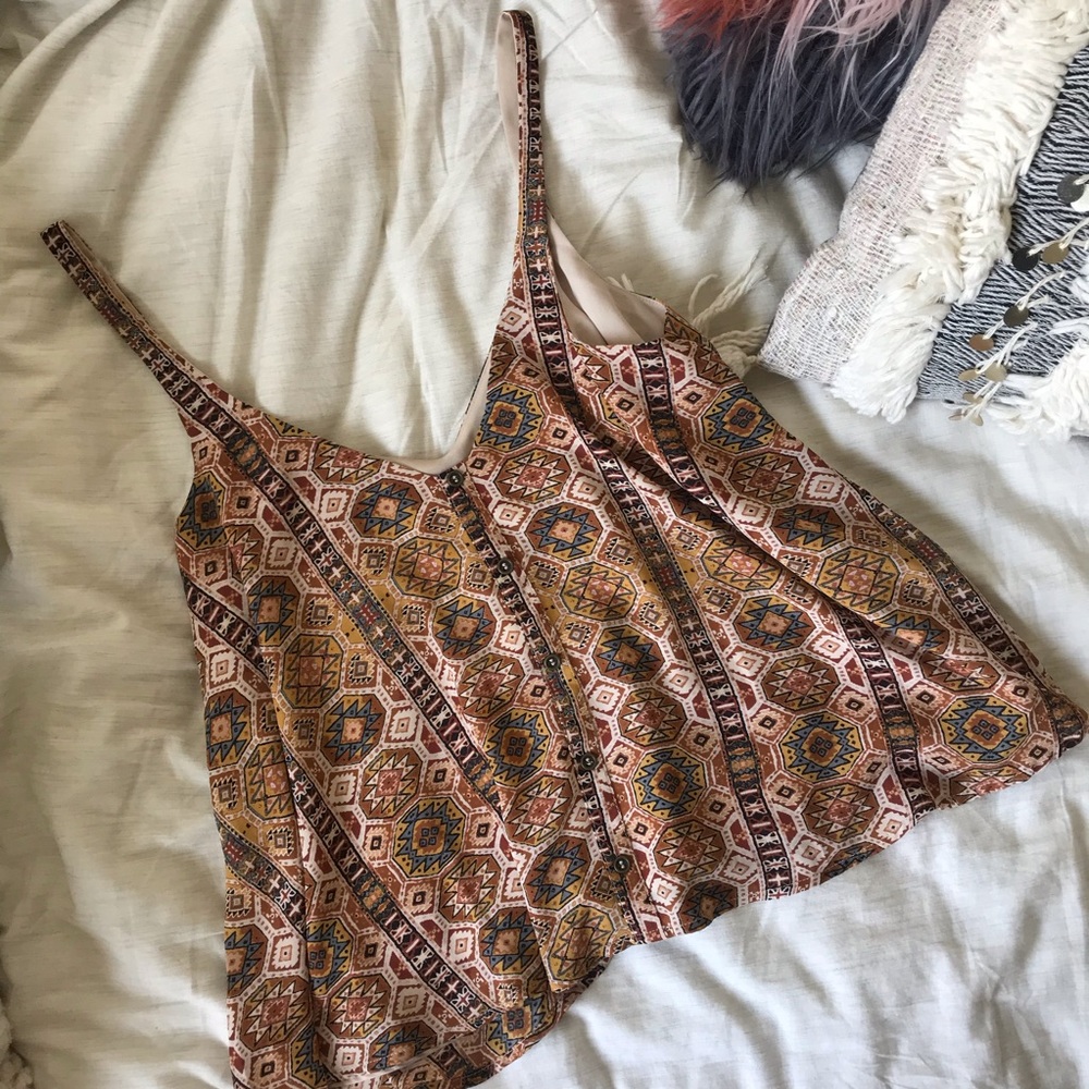 tribal print tank
